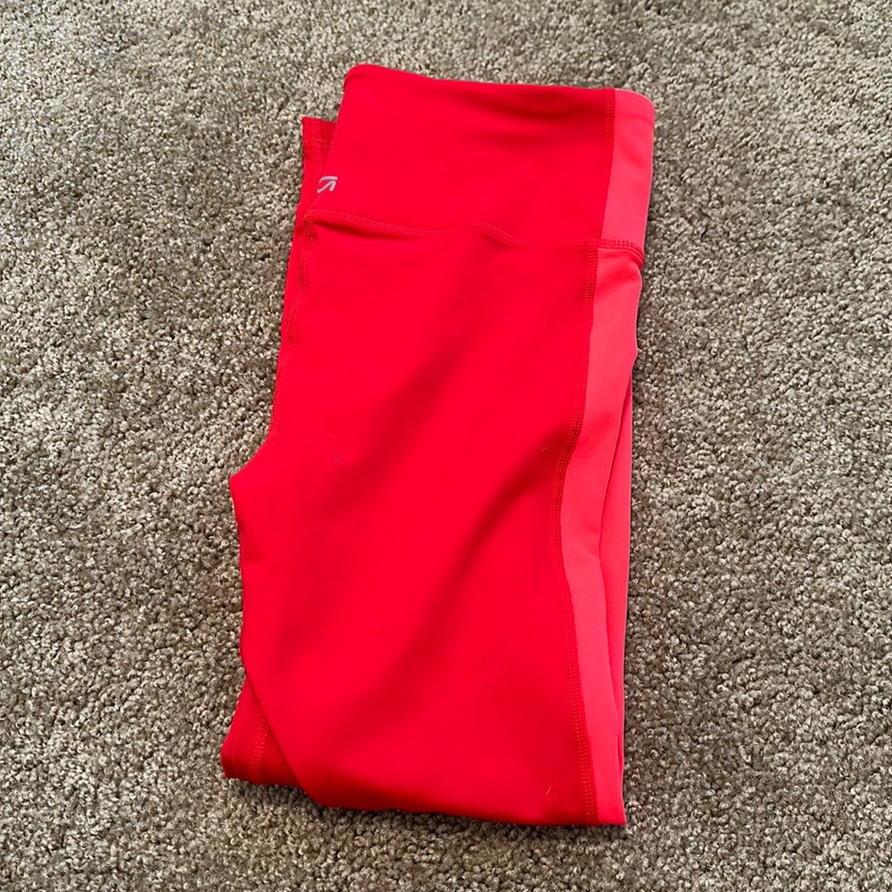 Red athletic leggings
